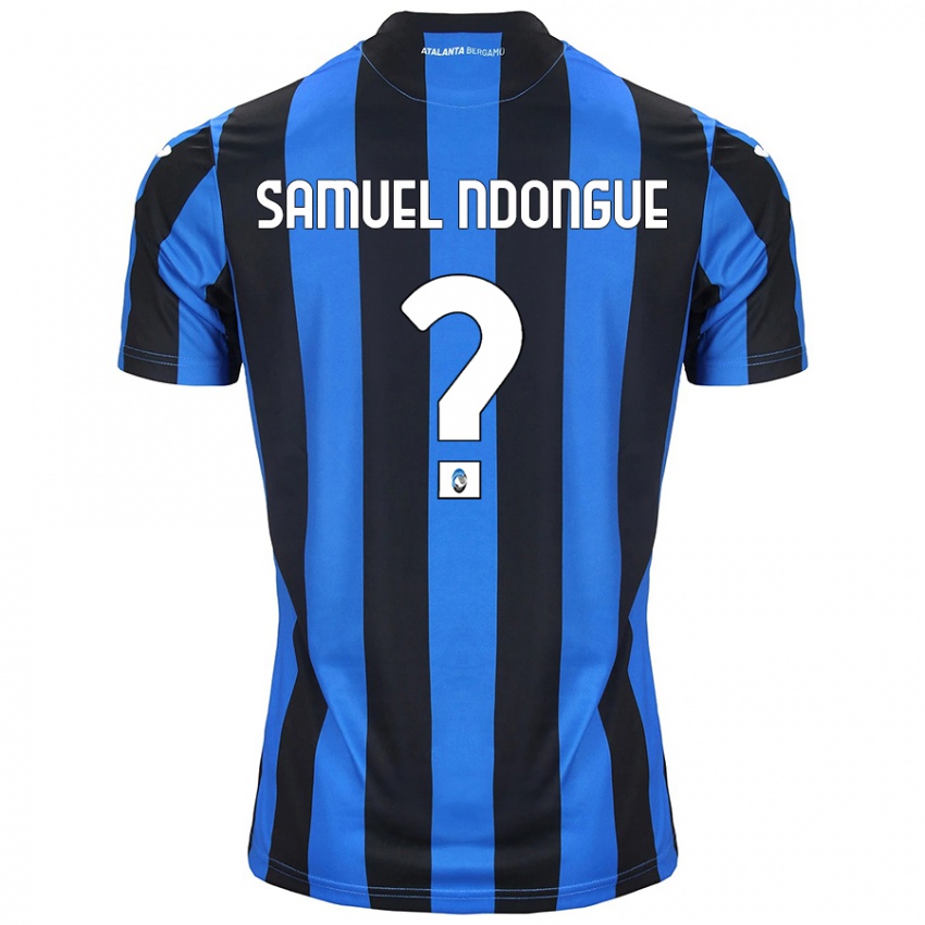 Niño Camiseta Frederick Samuel Ndongue #0 Azul Negro 1ª Equipación 2024/25 La Camisa