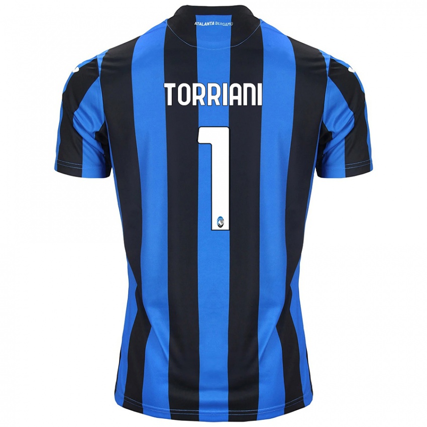 Niño Camiseta Andrea Torriani #1 Azul Negro 1ª Equipación 2024/25 La Camisa