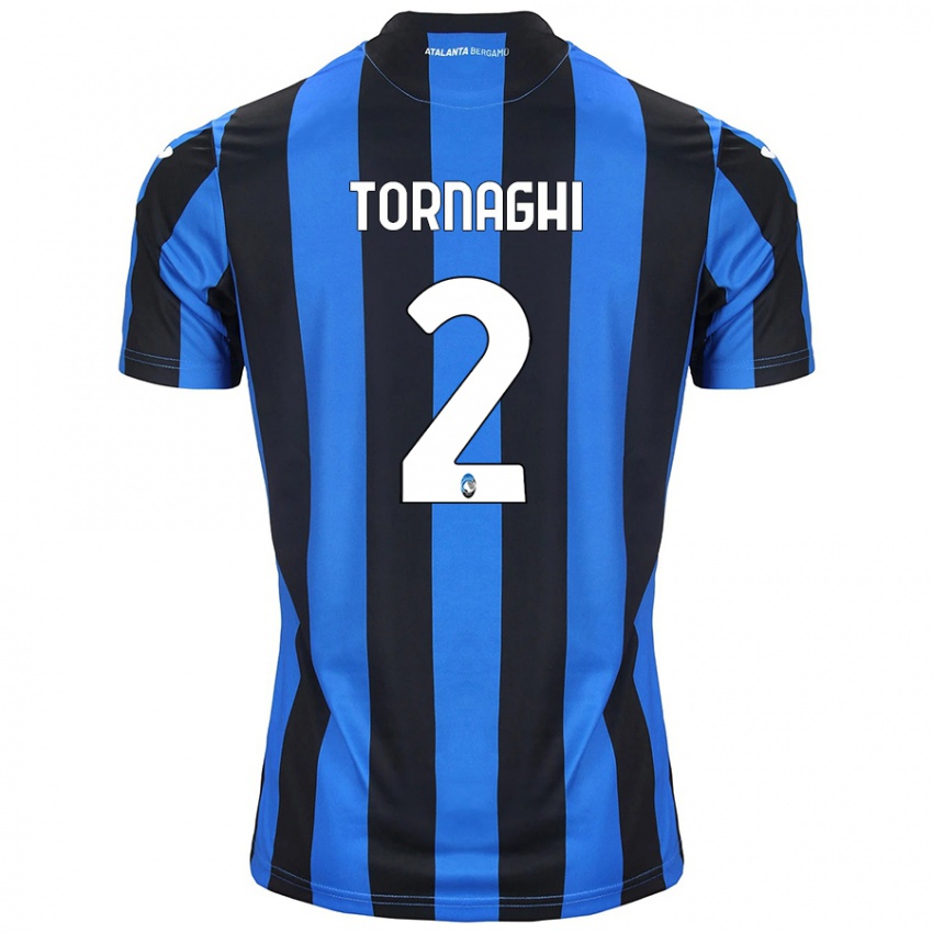 Niño Camiseta Pietro Tornaghi #2 Azul Negro 1ª Equipación 2024/25 La Camisa