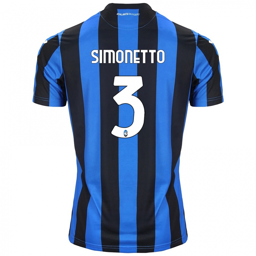 Niño Camiseta Federico Simonetto #3 Azul Negro 1ª Equipación 2024/25 La Camisa