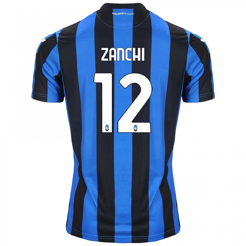 Niño Camiseta Edoardo Zanchi #12 Azul Negro 1ª Equipación 2024/25 La Camisa