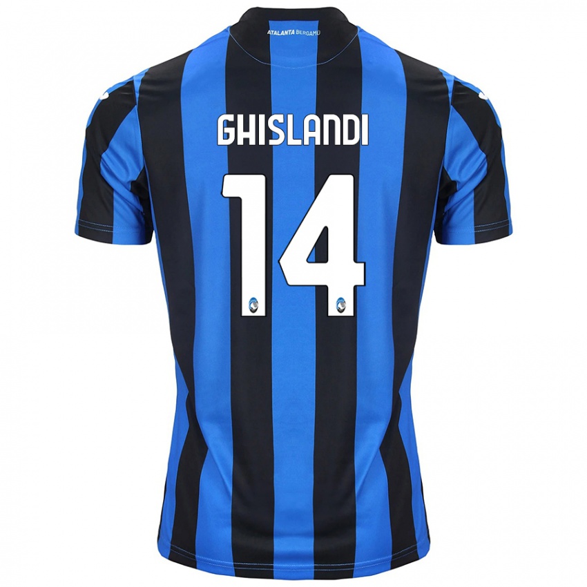 Niño Camiseta Davide Ghislandi #14 Azul Negro 1ª Equipación 2024/25 La Camisa