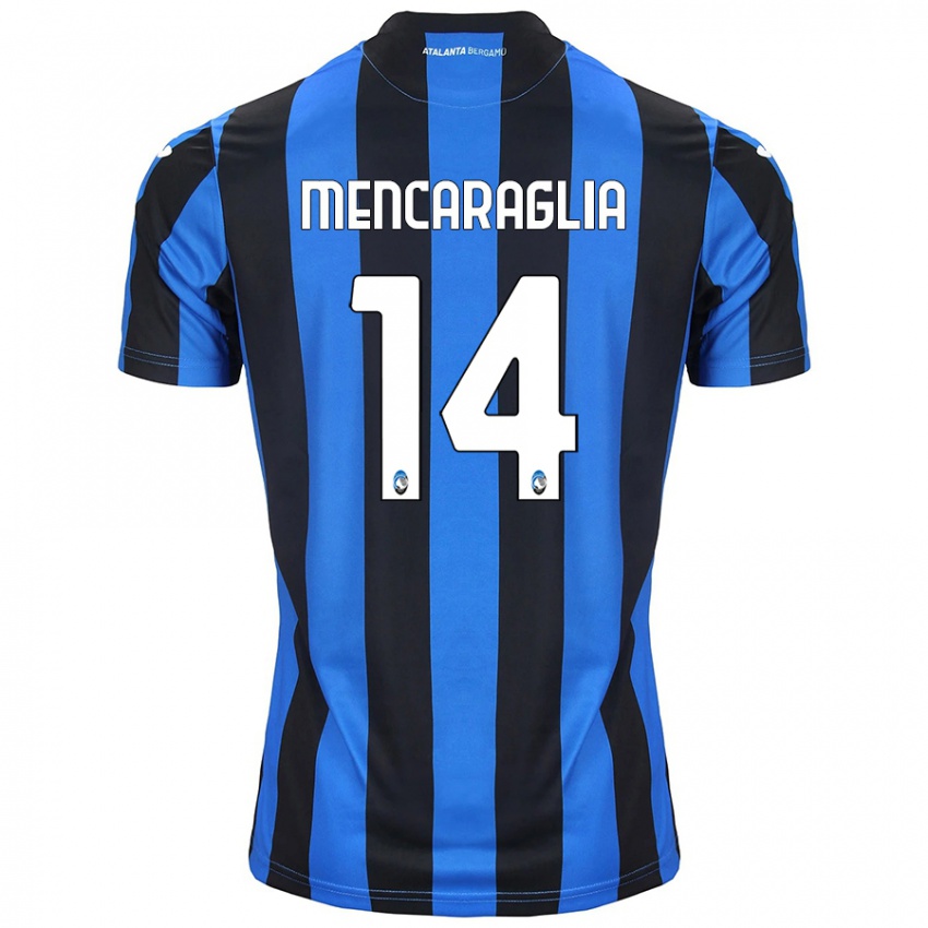 Niño Camiseta Filippo Mencaraglia #14 Azul Negro 1ª Equipación 2024/25 La Camisa