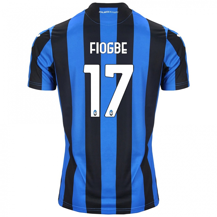 Niño Camiseta Candas Fiogbe #17 Azul Negro 1ª Equipación 2024/25 La Camisa