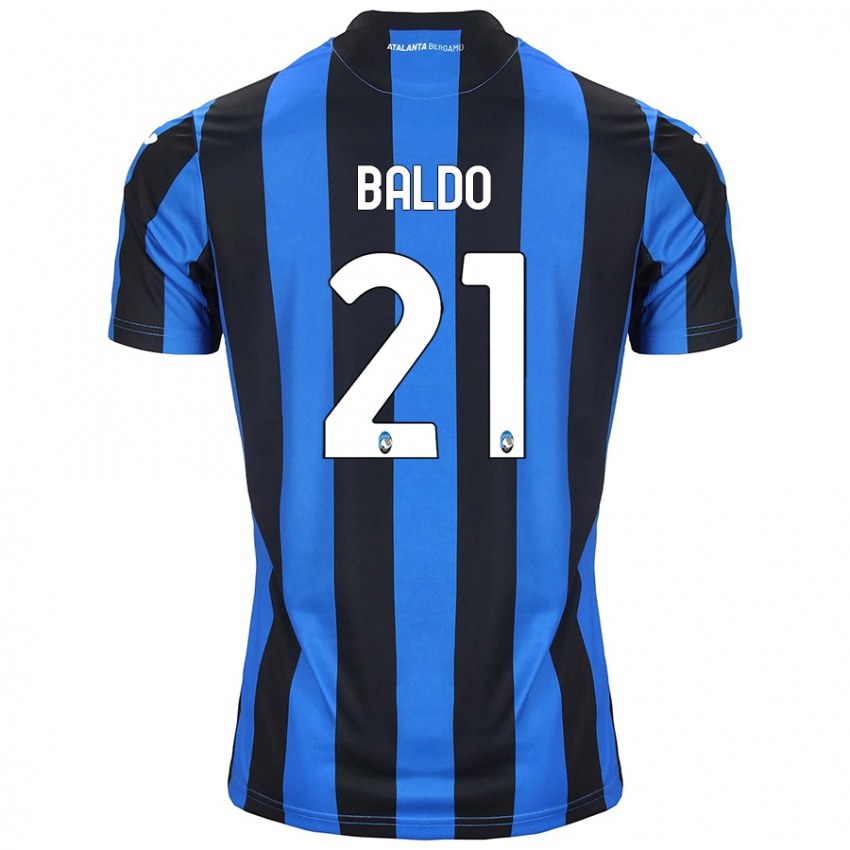 Niño Camiseta Nicolò Baldo #21 Azul Negro 1ª Equipación 2024/25 La Camisa