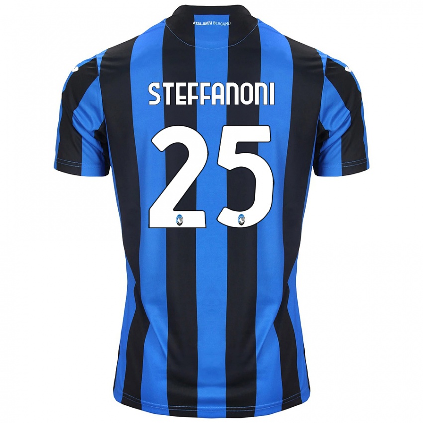 Niño Camiseta Federico Steffanoni #25 Azul Negro 1ª Equipación 2024/25 La Camisa