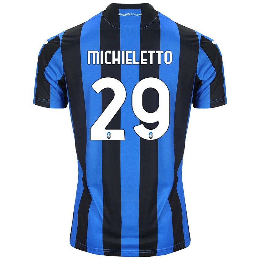 Niño Camiseta Andrea Michieletto #29 Azul Negro 1ª Equipación 2024/25 La Camisa