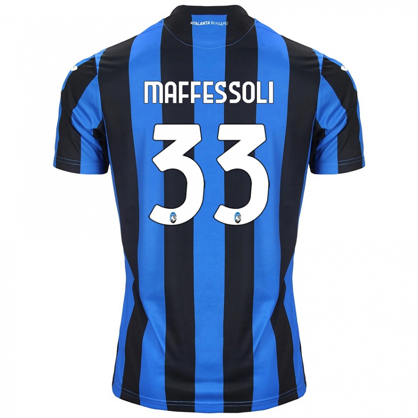 Niño Camiseta Manuel Maffessoli #33 Azul Negro 1ª Equipación 2024/25 La Camisa