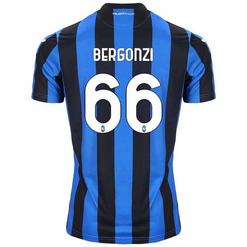 Niño Camiseta Federico Bergonzi #66 Azul Negro 1ª Equipación 2024/25 La Camisa