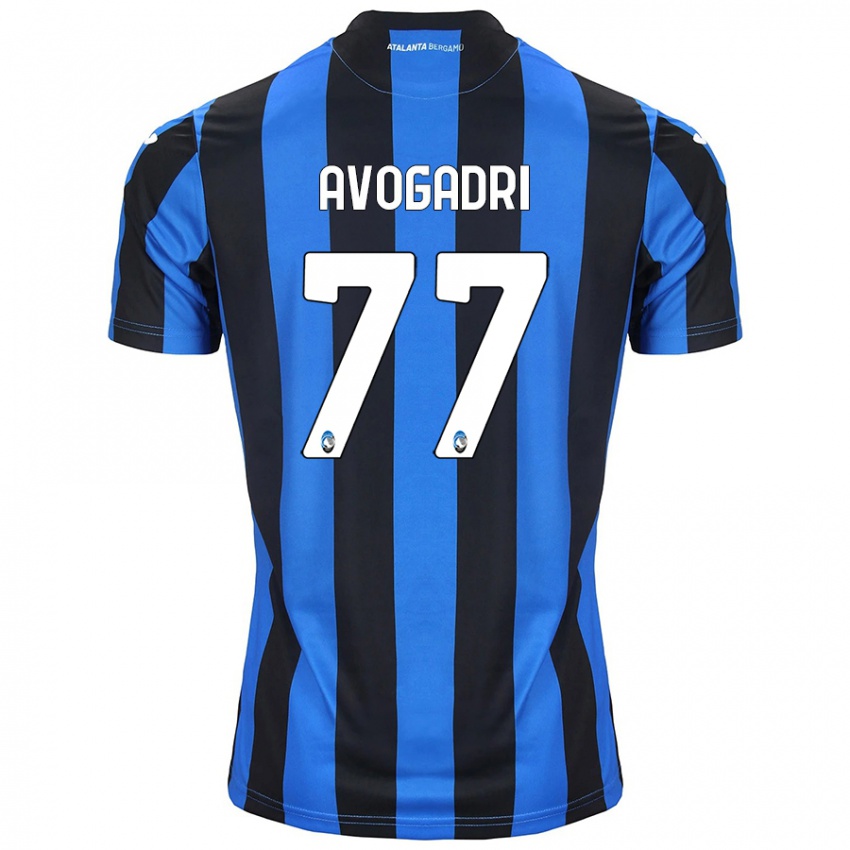 Niño Camiseta Lorenzo Avogadri #77 Azul Negro 1ª Equipación 2024/25 La Camisa