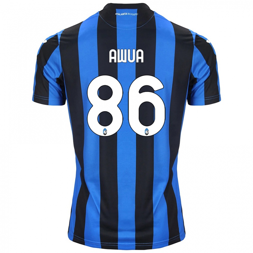 Niño Camiseta Theophilus Awua #86 Azul Negro 1ª Equipación 2024/25 La Camisa