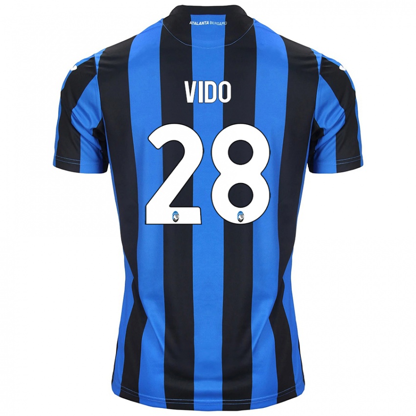 Niño Camiseta Luca Vido #28 Azul Negro 1ª Equipación 2024/25 La Camisa