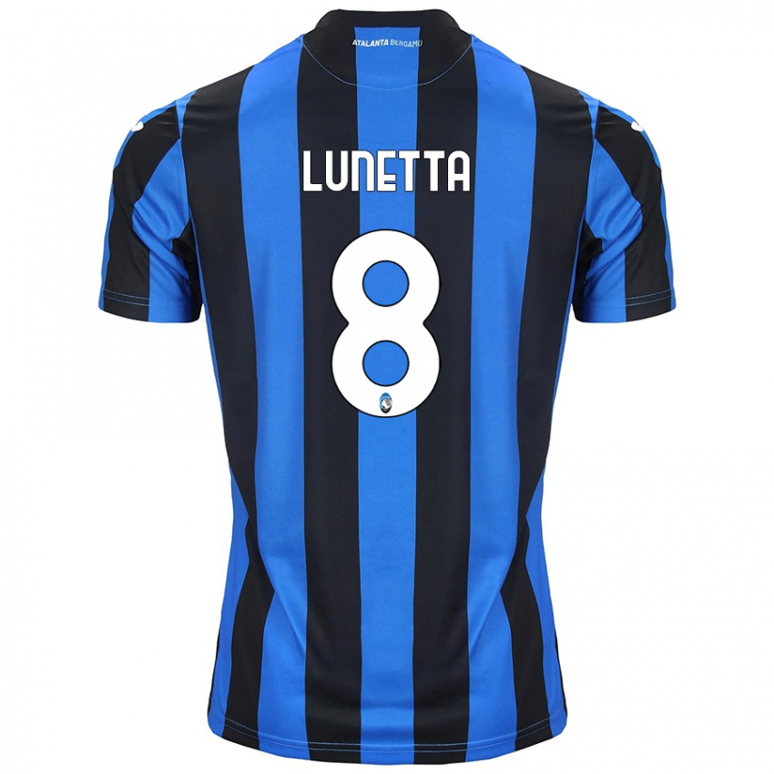 Niño Camiseta Gabriel Lunetta #8 Azul Negro 1ª Equipación 2024/25 La Camisa