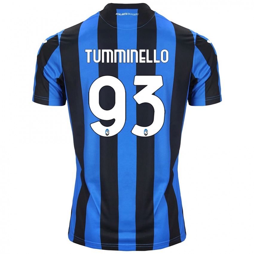 Niño Camiseta Marco Tumminello #93 Azul Negro 1ª Equipación 2024/25 La Camisa