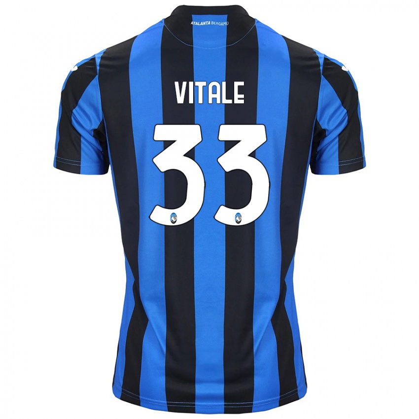 Niño Camiseta Francesca Vitale #33 Azul Negro 1ª Equipación 2024/25 La Camisa