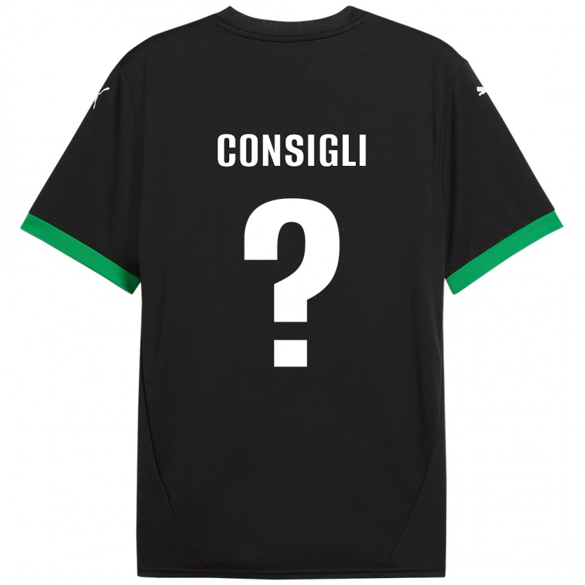 Niño Camiseta Andrea Consigli #0 Negro Verde Oscuro 1ª Equipación 2024/25 La Camisa