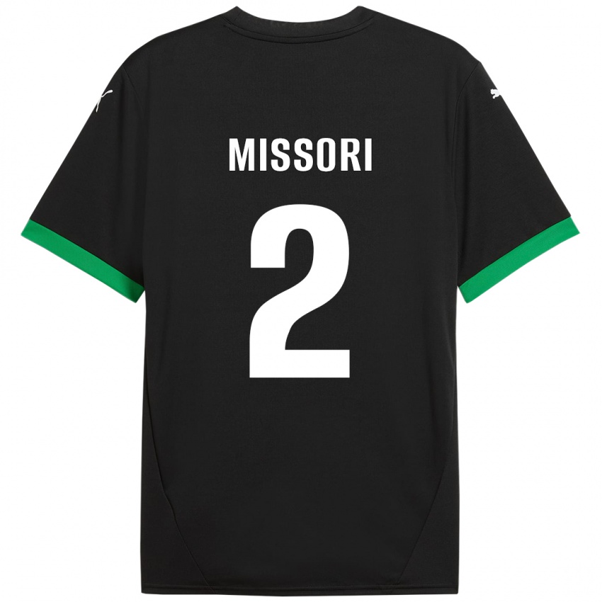 Niño Camiseta Filippo Missori #2 Negro Verde Oscuro 1ª Equipación 2024/25 La Camisa