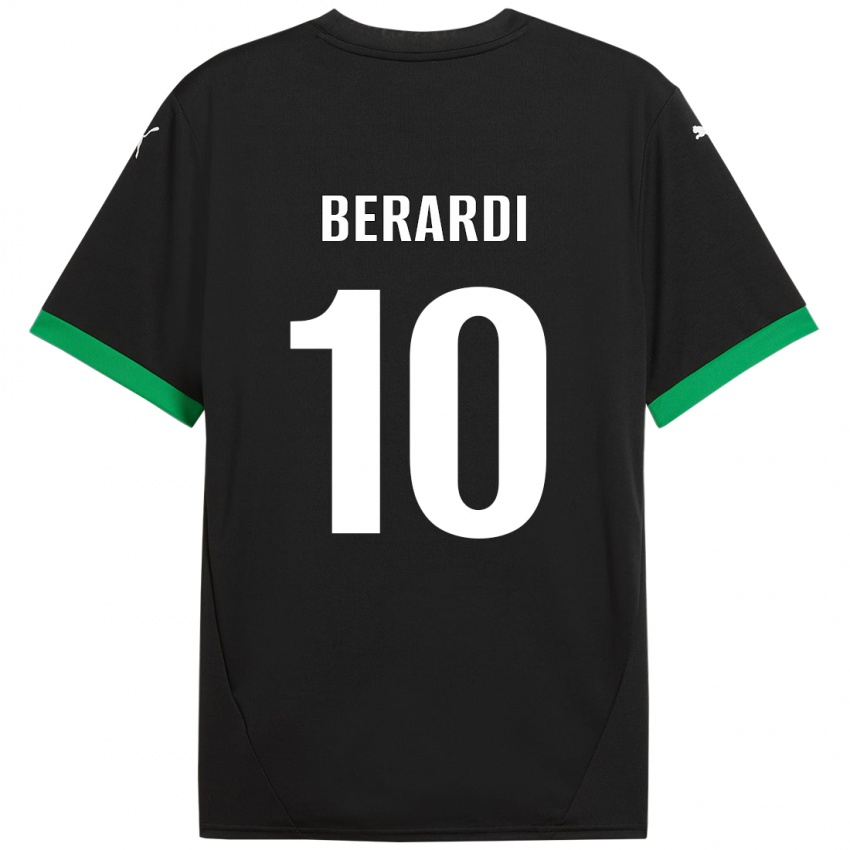 Niño Camiseta Domenico Berardi #10 Negro Verde Oscuro 1ª Equipación 2024/25 La Camisa