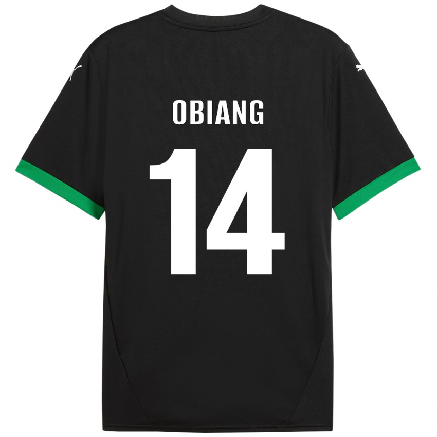 Niño Camiseta Pedro Obiang #14 Negro Verde Oscuro 1ª Equipación 2024/25 La Camisa