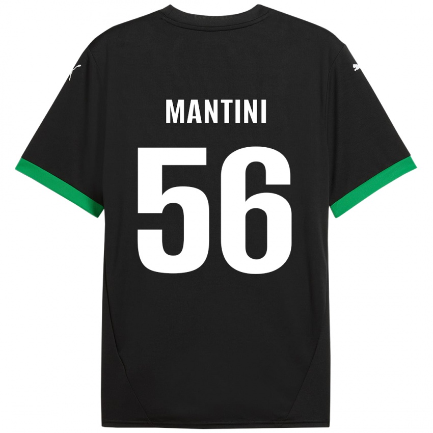 Niño Camiseta Raffaele Mantini #56 Negro Verde Oscuro 1ª Equipación 2024/25 La Camisa