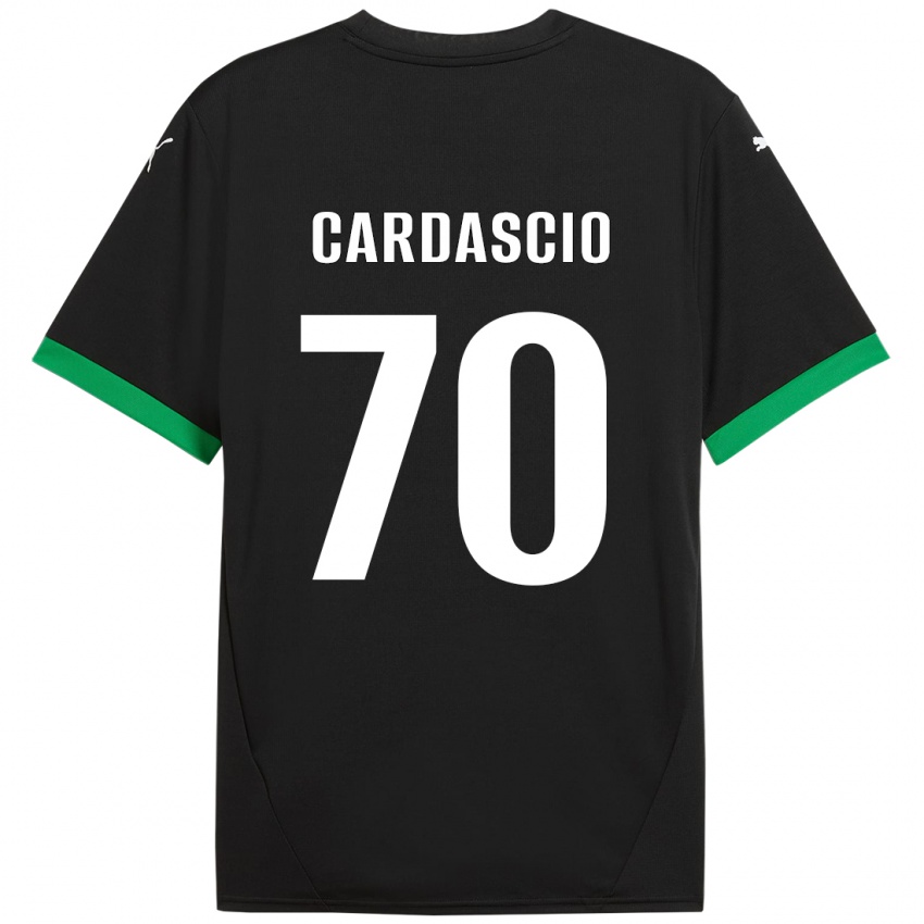 Niño Camiseta Alessandro Cardascio #70 Negro Verde Oscuro 1ª Equipación 2024/25 La Camisa