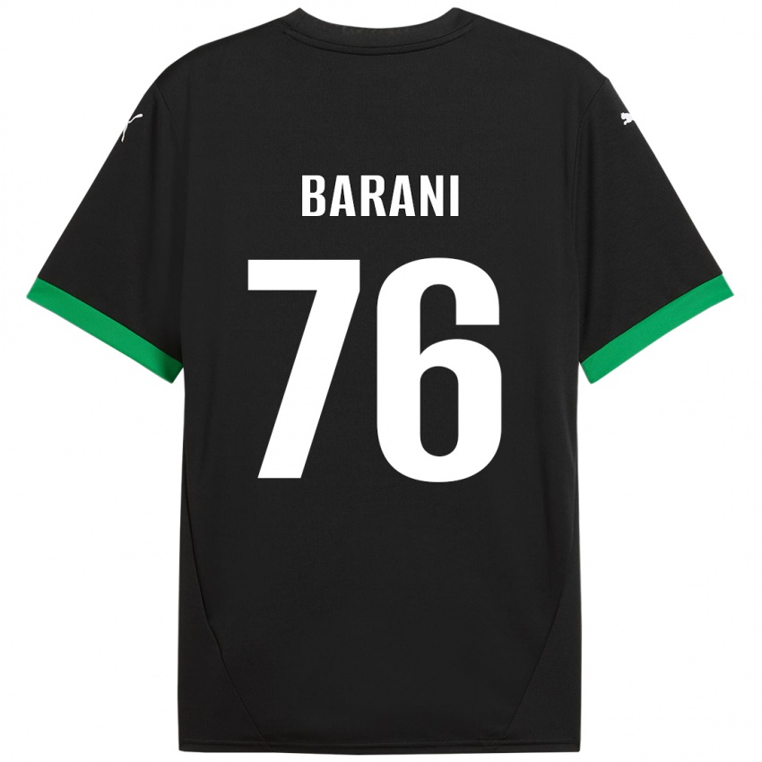 Niño Camiseta Luca Barani #76 Negro Verde Oscuro 1ª Equipación 2024/25 La Camisa