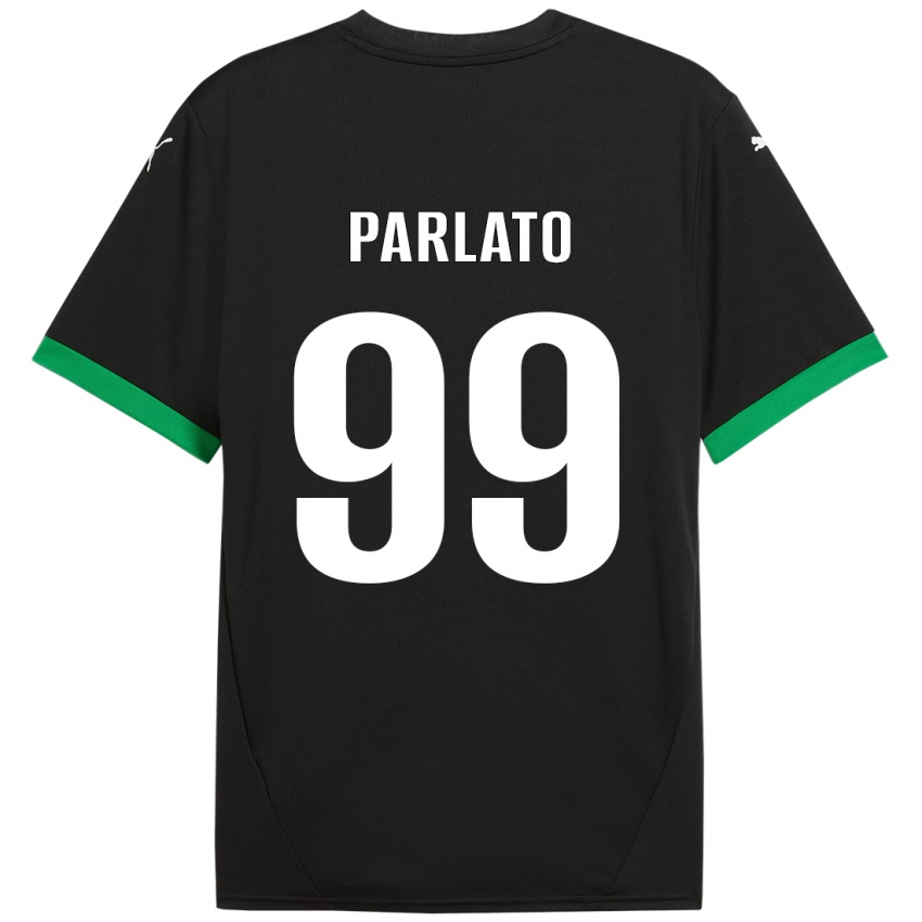 Niño Camiseta Claudio Parlato #99 Negro Verde Oscuro 1ª Equipación 2024/25 La Camisa