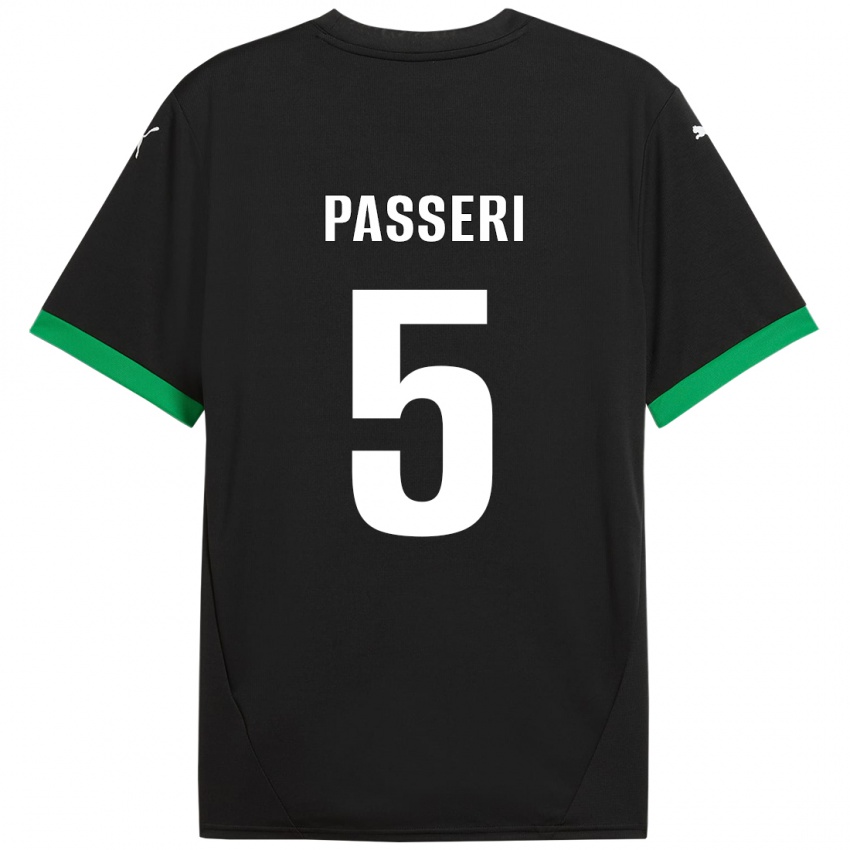 Niño Camiseta Angela Passeri #5 Negro Verde Oscuro 1ª Equipación 2024/25 La Camisa