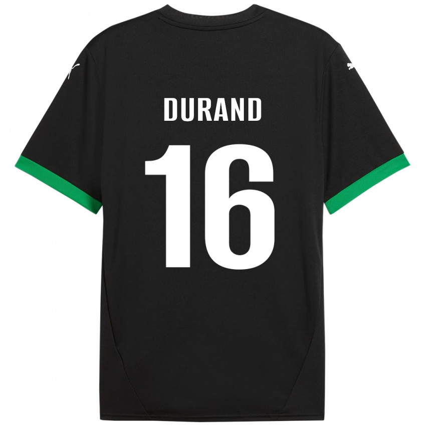 Niño Camiseta Solène Durand #16 Negro Verde Oscuro 1ª Equipación 2024/25 La Camisa