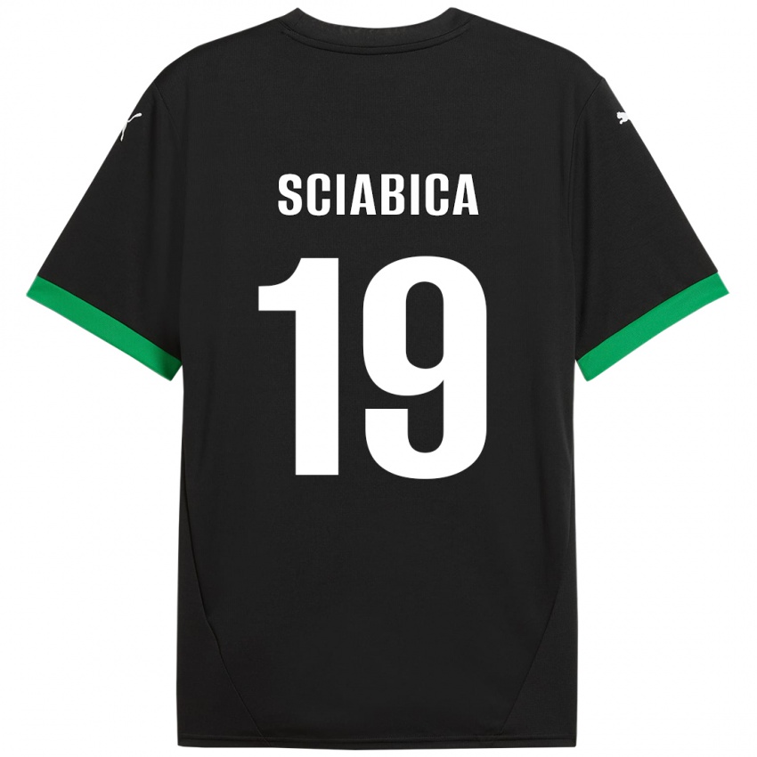 Niño Camiseta Manuela Sciabica #19 Negro Verde Oscuro 1ª Equipación 2024/25 La Camisa