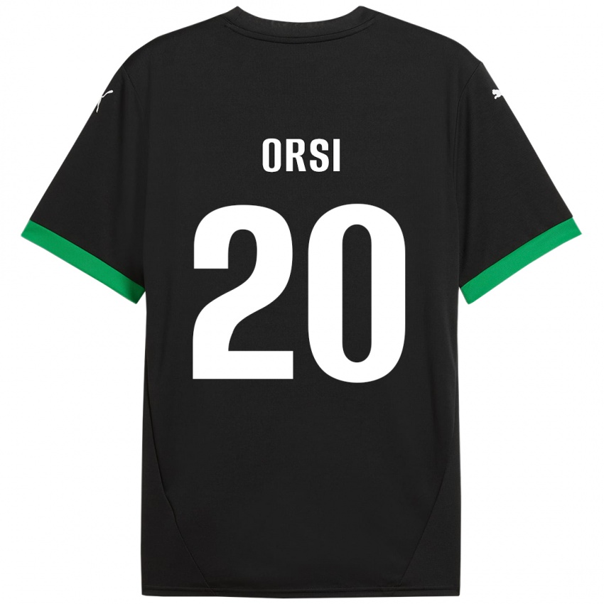 Niño Camiseta Benedetta Orsi #20 Negro Verde Oscuro 1ª Equipación 2024/25 La Camisa