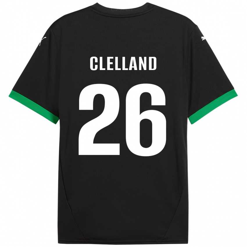 Niño Camiseta Lana Clelland #26 Negro Verde Oscuro 1ª Equipación 2024/25 La Camisa