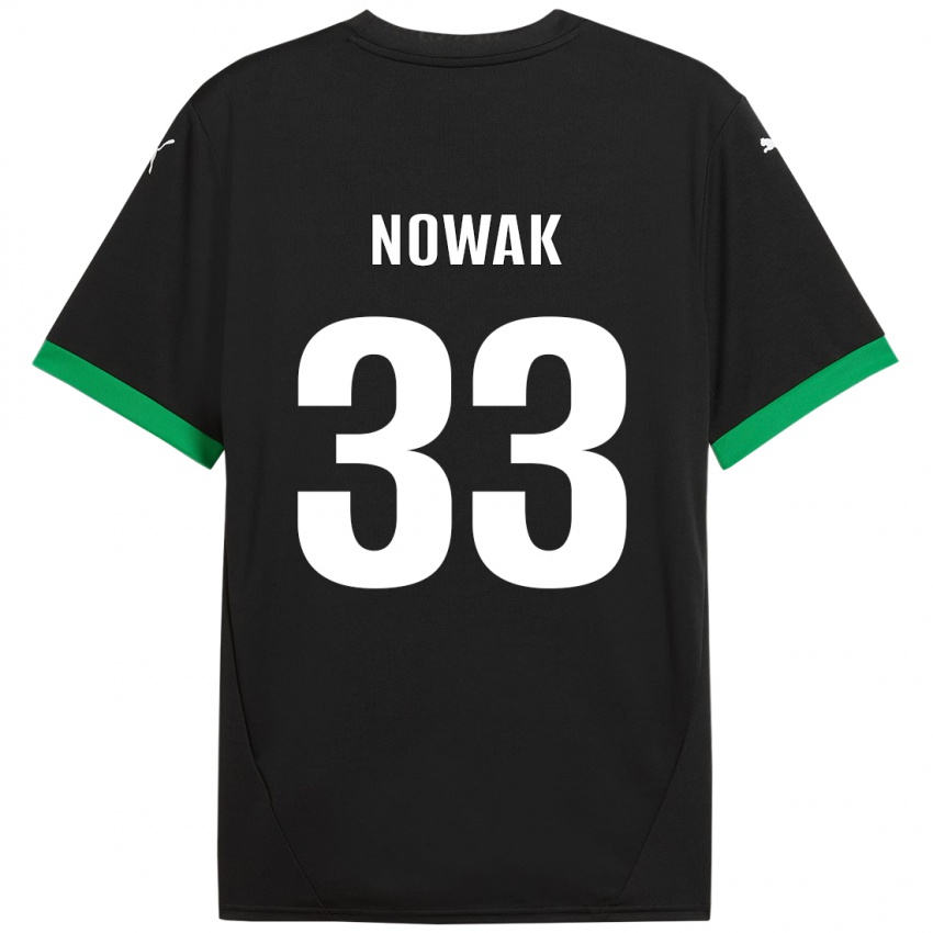 Niño Camiseta Julie Nowak #33 Negro Verde Oscuro 1ª Equipación 2024/25 La Camisa