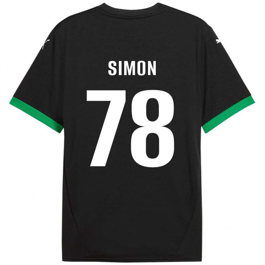 Niño Camiseta Bénédicte Simon #78 Negro Verde Oscuro 1ª Equipación 2024/25 La Camisa