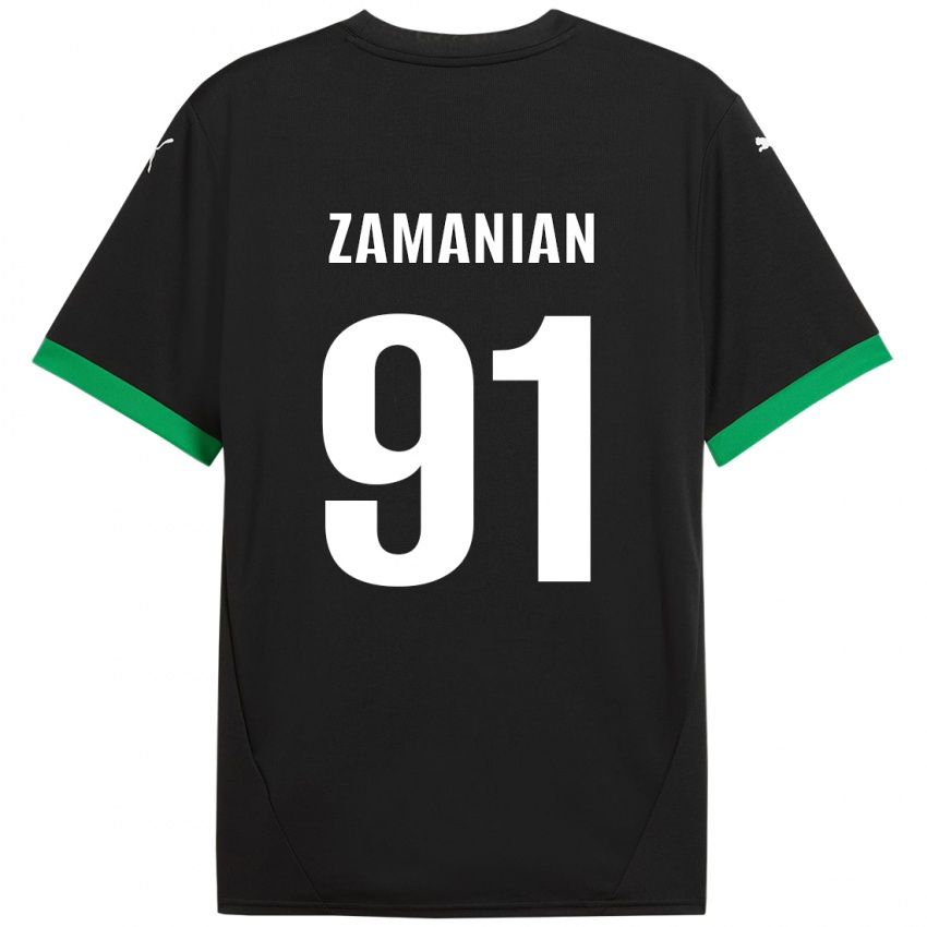 Niño Camiseta Annahita Zamanian #91 Negro Verde Oscuro 1ª Equipación 2024/25 La Camisa