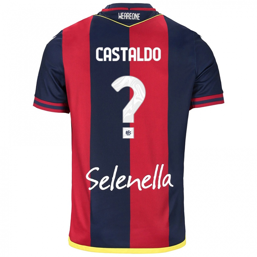 Niño Camiseta Francesco Castaldo #0 Rojo Azul Real 1ª Equipación 2024/25 La Camisa