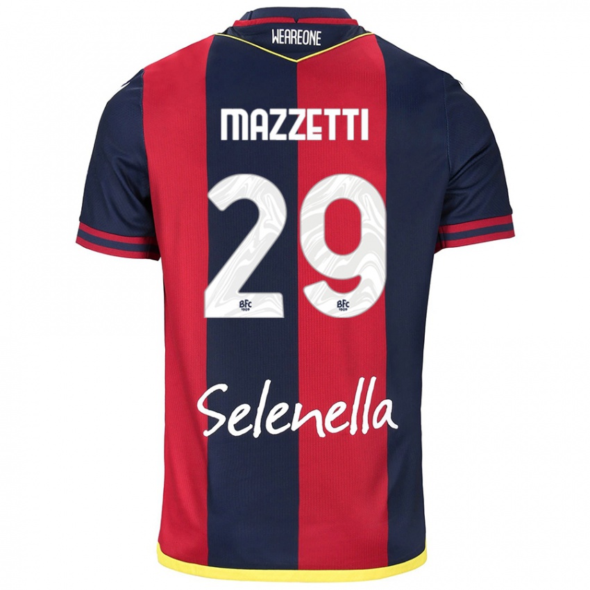 Niño Camiseta Gabriele Mazzetti #29 Rojo Azul Real 1ª Equipación 2024/25 La Camisa