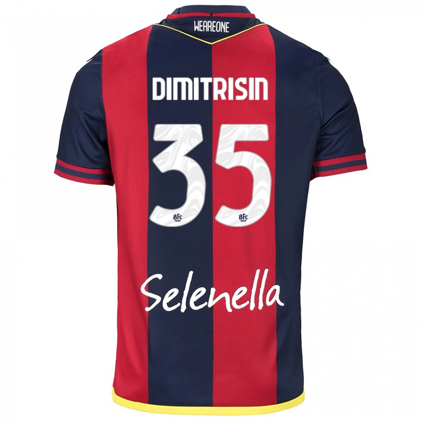 Niño Camiseta Danila Dimitrișin #35 Rojo Azul Real 1ª Equipación 2024/25 La Camisa