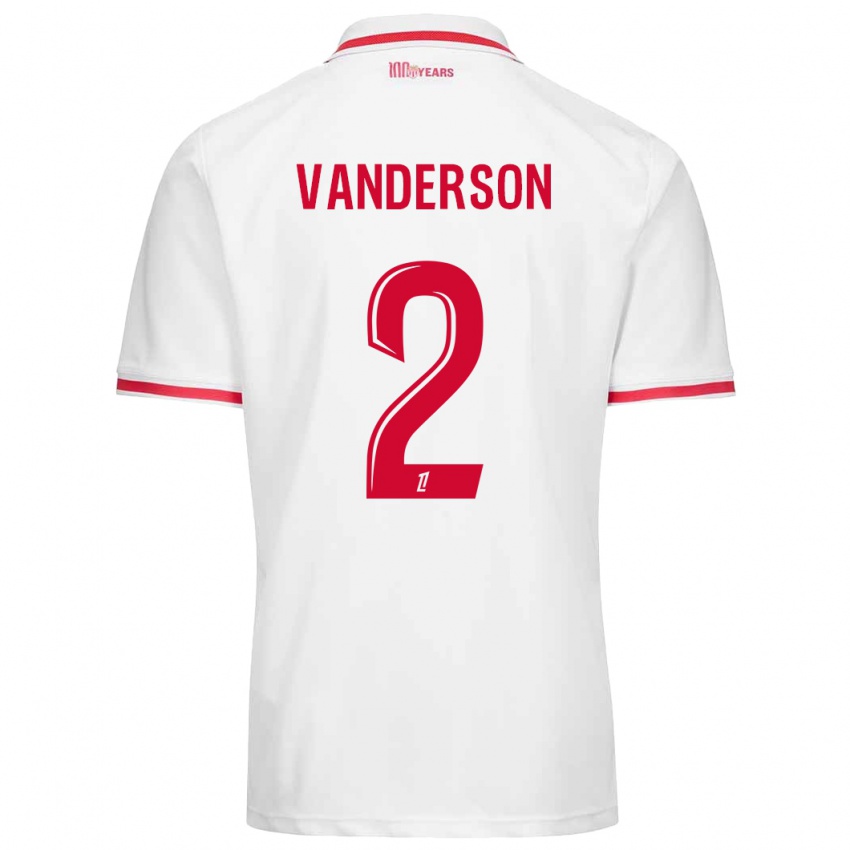 Niño Camiseta Vanderson #2 Blanco Rojo 1ª Equipación 2024/25 La Camisa