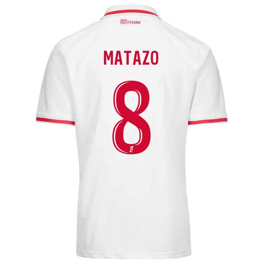 Niño Camiseta Eliot Matazo #8 Blanco Rojo 1ª Equipación 2024/25 La Camisa