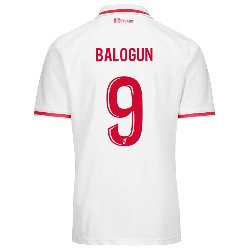 Niño Camiseta Folarin Balogun #9 Blanco Rojo 1ª Equipación 2024/25 La Camisa