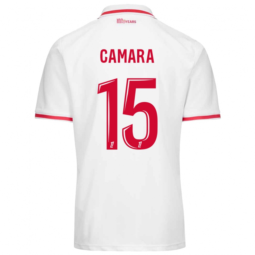 Niño Camiseta Lamine Camara #15 Blanco Rojo 1ª Equipación 2024/25 La Camisa