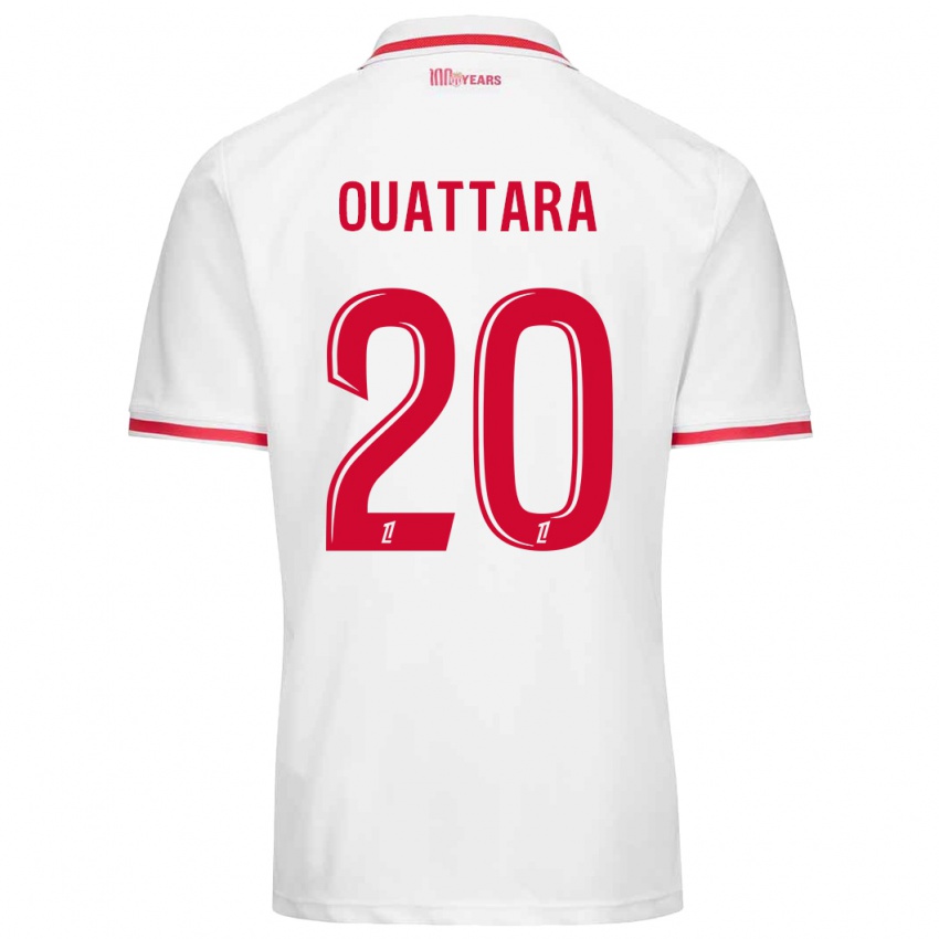 Niño Camiseta Kassoum Ouattara #20 Blanco Rojo 1ª Equipación 2024/25 La Camisa