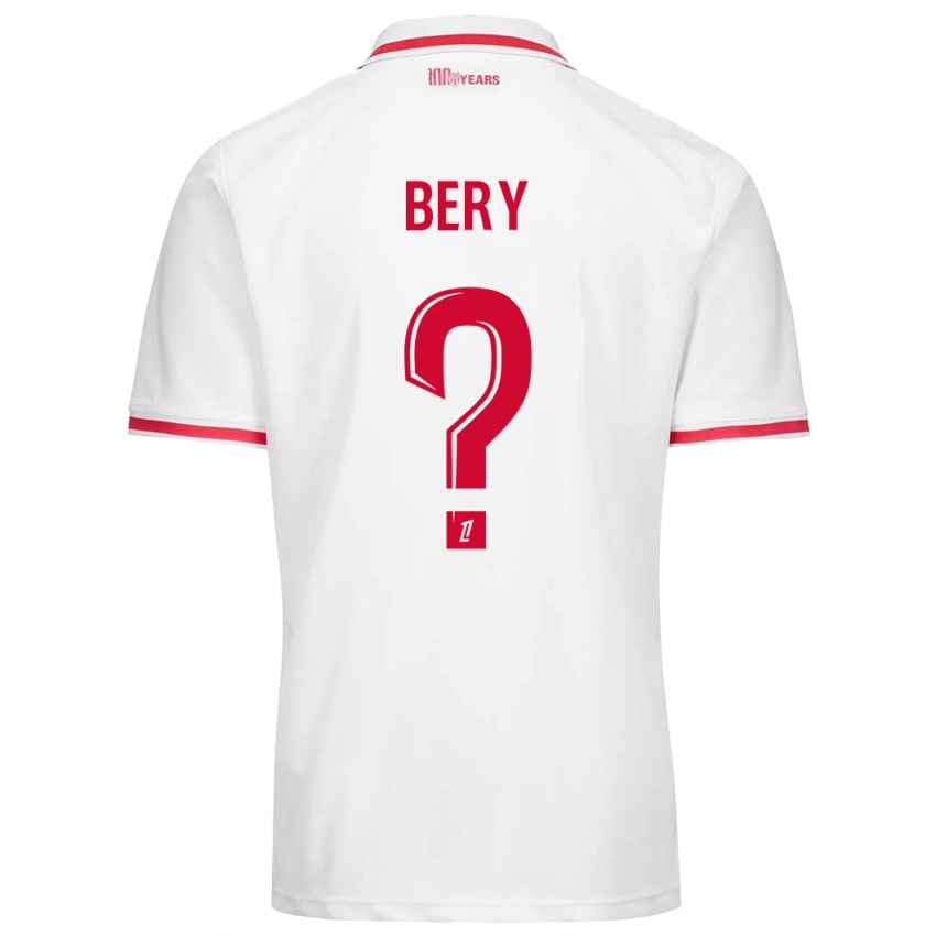 Niño Camiseta Jules Bery #0 Blanco Rojo 1ª Equipación 2024/25 La Camisa