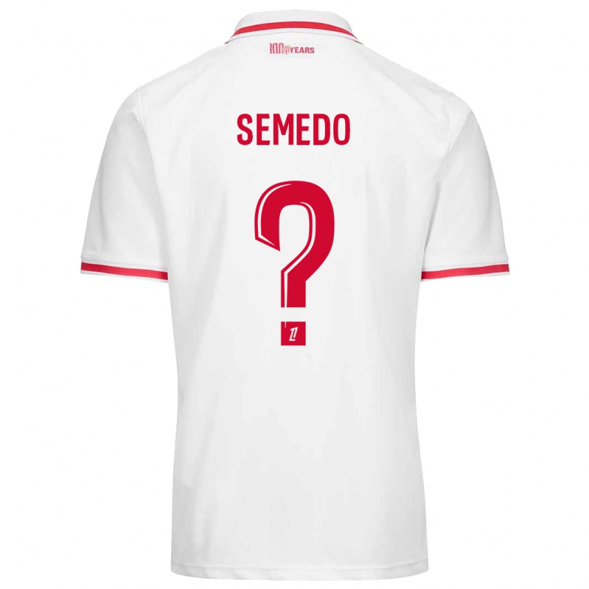 Niño Camiseta Jordan Semedo #0 Blanco Rojo 1ª Equipación 2024/25 La Camisa