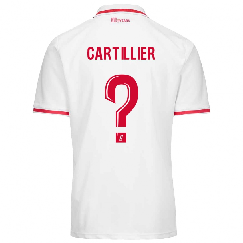 Niño Camiseta Antonin Cartillier #0 Blanco Rojo 1ª Equipación 2024/25 La Camisa