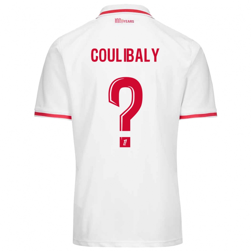 Niño Camiseta Mamadou Coulibaly #0 Blanco Rojo 1ª Equipación 2024/25 La Camisa