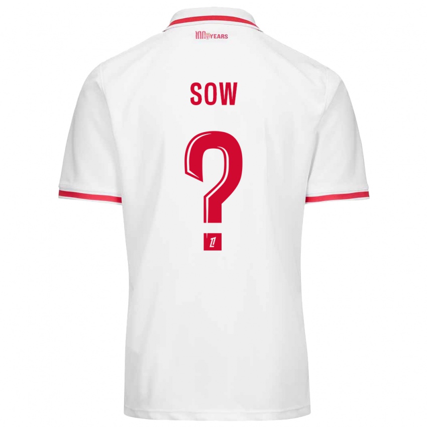 Niño Camiseta Abdoulaye Sow #0 Blanco Rojo 1ª Equipación 2024/25 La Camisa