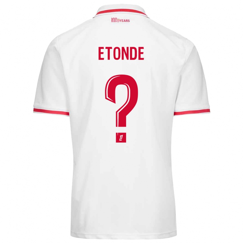 Niño Camiseta Romaric Etonde #0 Blanco Rojo 1ª Equipación 2024/25 La Camisa