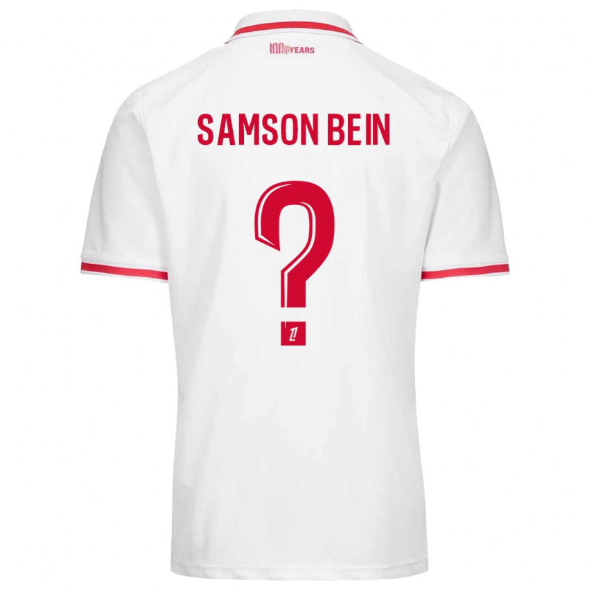 Niño Camiseta Sirak Samson Bein #0 Blanco Rojo 1ª Equipación 2024/25 La Camisa